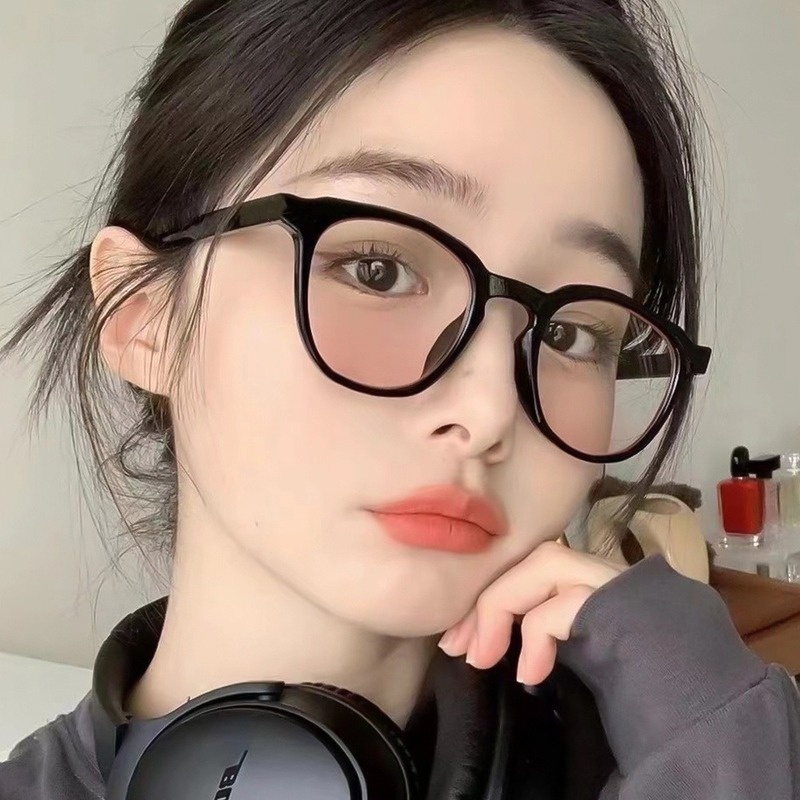 Mắt Kính Gọng Tròn Siêu Nhẹ Màu Gradient Thời Trang Dễ Phối Đồ Cho Nữ