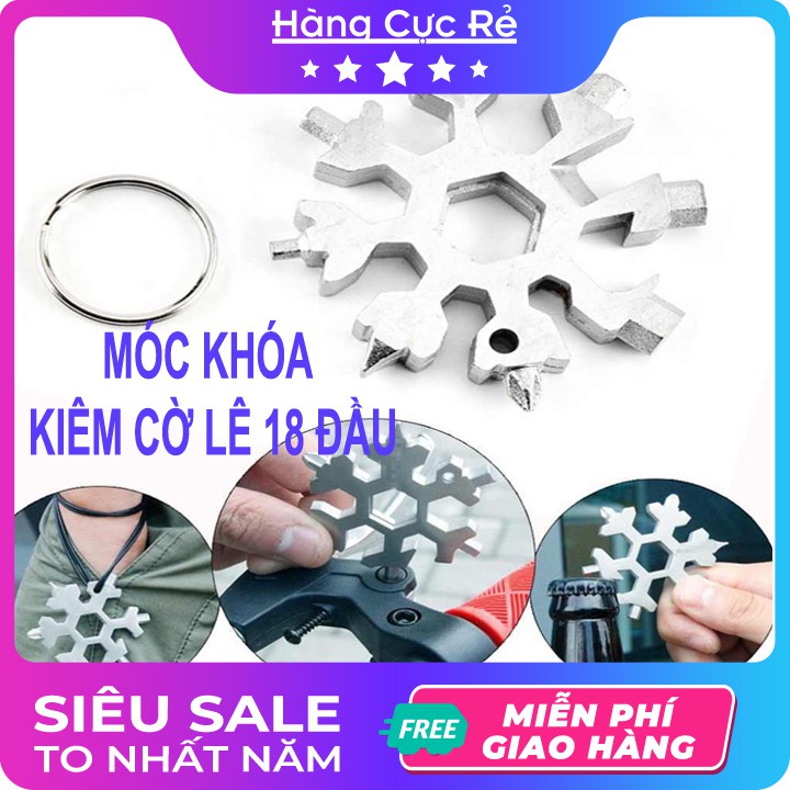 Cờ lê hoa tuyết lục giác 18 đầu 🚀 FREESHIP 🚀 Móc khóa đa năng vặn ốc hình bông tuyết 18in1 - Shop Hàng Cực Rẻ