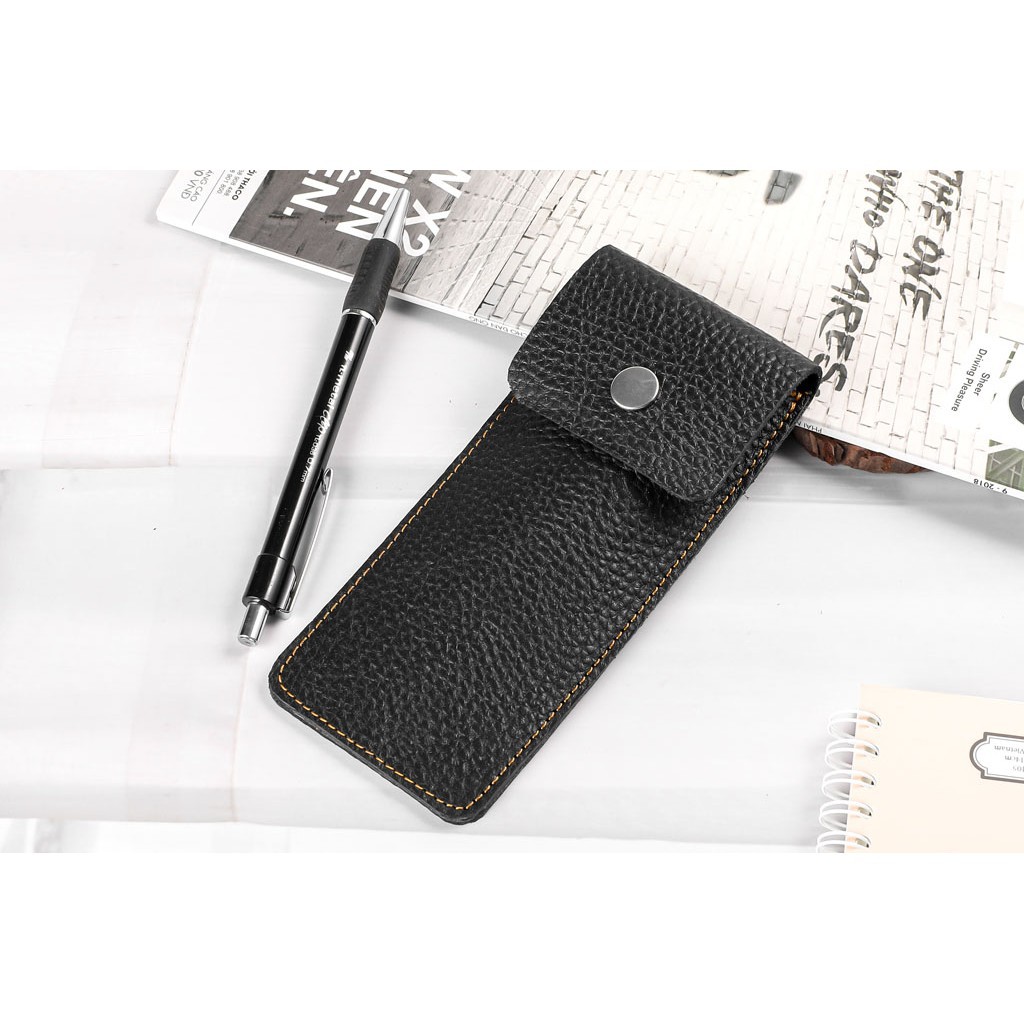 [Handmade] Bao/túi đựng bút da thật cao cấp có khóa bấm đành cho doanh nhân 3 màu (20x8) - ZN08 Bảo Hành 12 Tháng