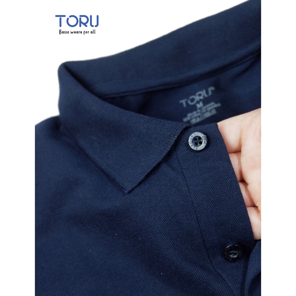 Áo Polo Nam TORU vải cá sấu Cotton xuất xịn- Thiết kế thêu logo thương hiệu trước ngực