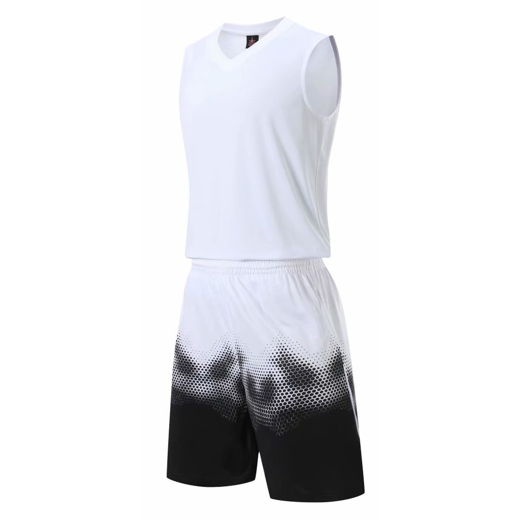 Bộ quần áo thi đầu bóng rổ cao cấp - Màu Trắng - Set bóng rổ trơn - Bộ đồ bóng rổ thi đấu