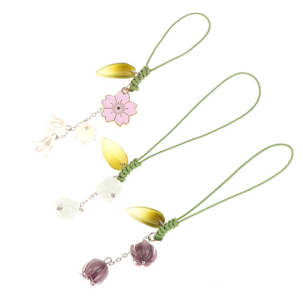 Dây treo MMULCK thiết kế hoa tulip nhiều màu tùy chọn cho túi xách điện thoại chìa khóa tai nghe làm quà tặng cho nữ