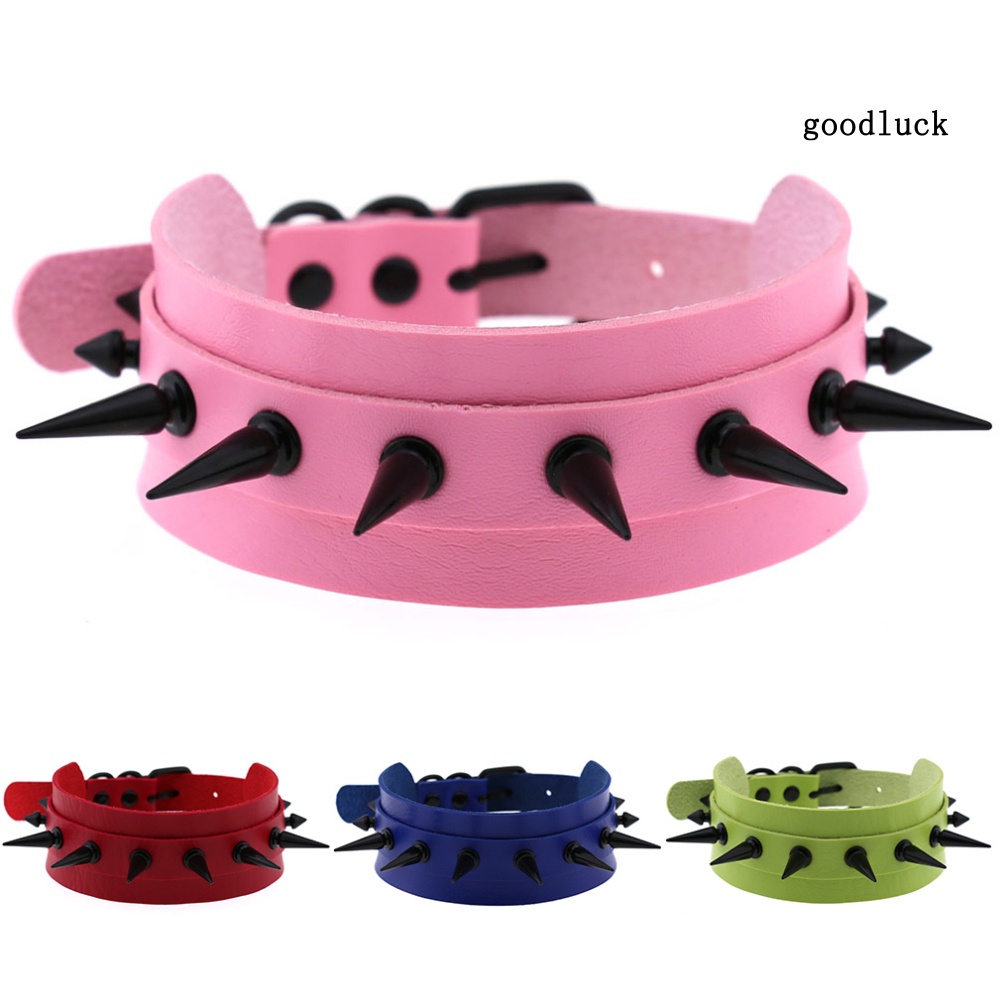 Vòng Cổ Da Đính Đinh Tán Phong Cách Punk Cá Tính