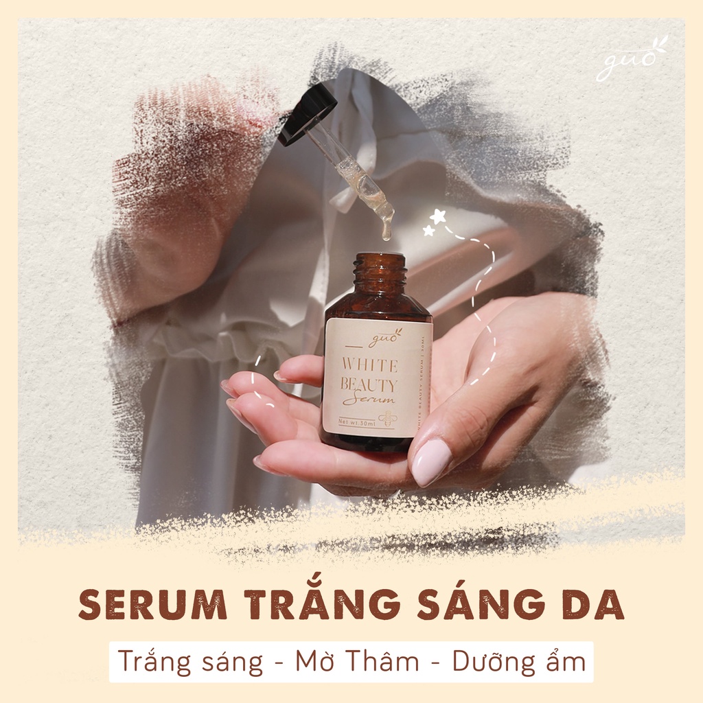 [Trắng da- thu nhỏ lỗ chân lông-căng bóng] Serum Trắng Sáng Mờ Thâm Ngừa Mụn GUO 30ml