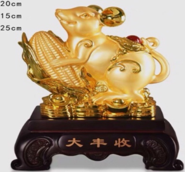 TƯỢNG CHUỘT PHONG THUỶ ,TƯỢNG CHUỘT ÔM BẮP NGÔ 20em