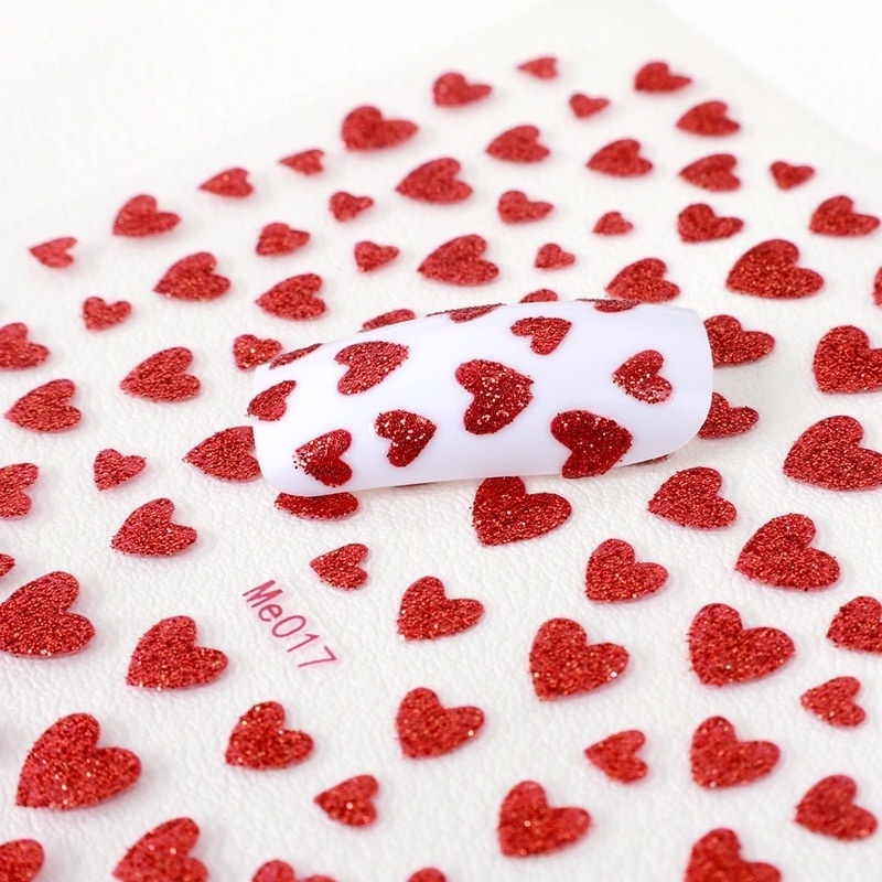 1 Bộ Nhãn Dán Móng Tay 3D Lấp Lánh Tự Dính Chống Thấm Nước Dễ Thương