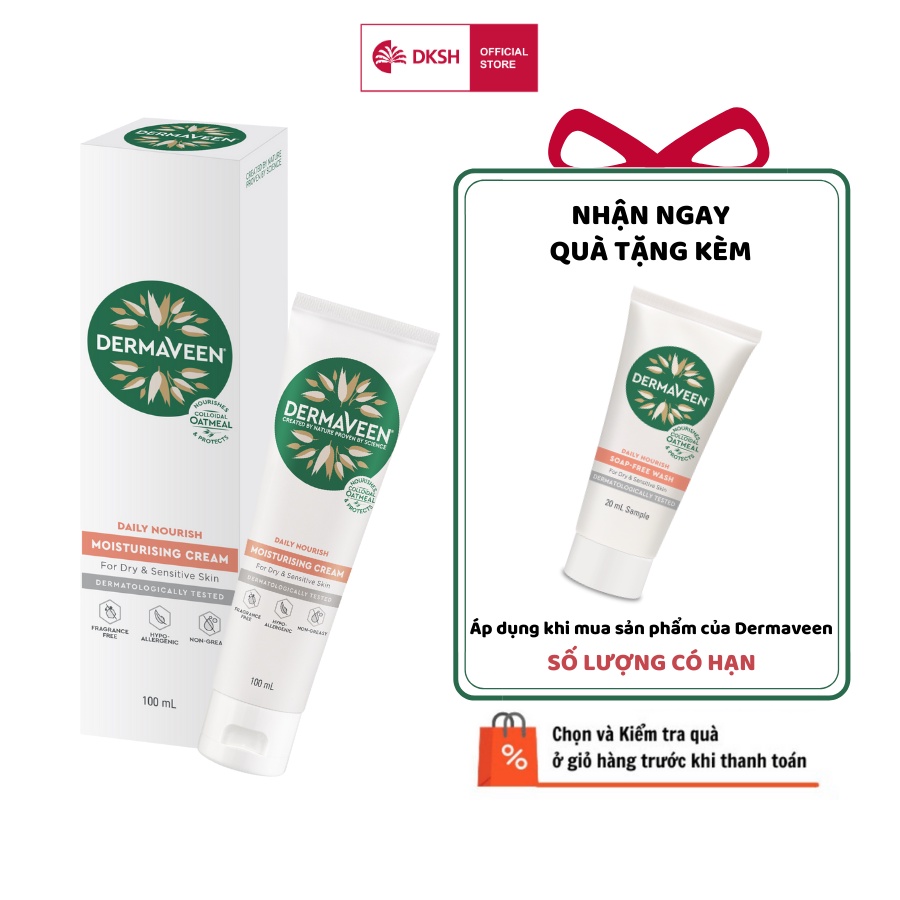 Kem dưỡng ẩm  Daily Nourish Moisturising Cream 100g  DERMAVEEN