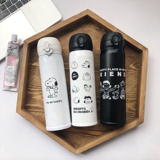 Hàn Quốc INS Hoạt Hình Dễ Thương Chó Ấm Cốc Di Động Học Sinh Cốc Nước Snoopy Thermos