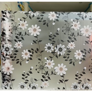 5m Decal dán kính mờ hoa cúc trắng che mờ chống nắng chống chói DK54