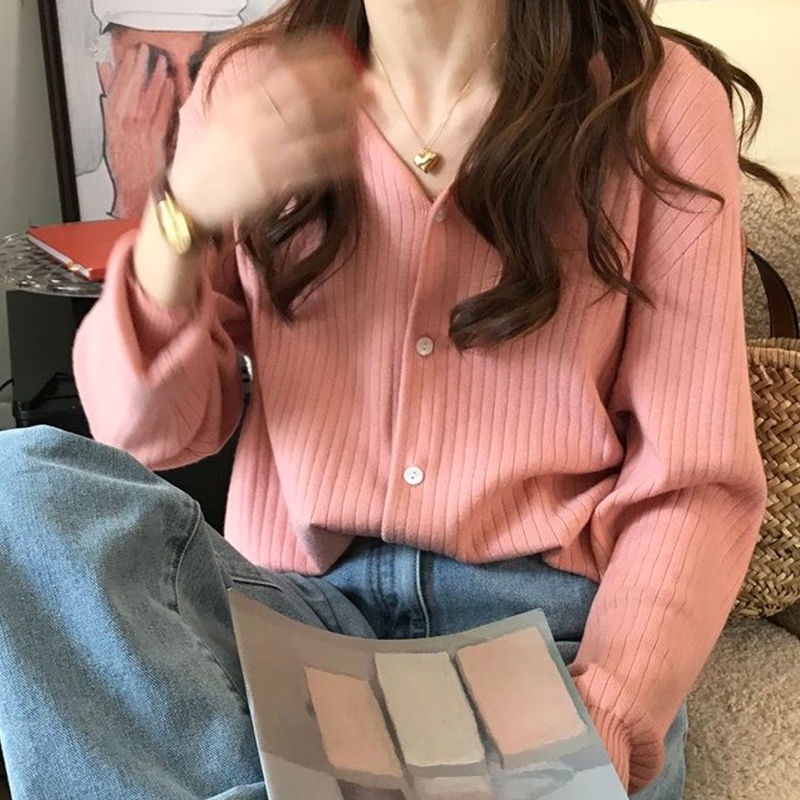 Áo Khoác Sweater Dáng Rộng Mềm Mại Phong Cách Hàn Quốc