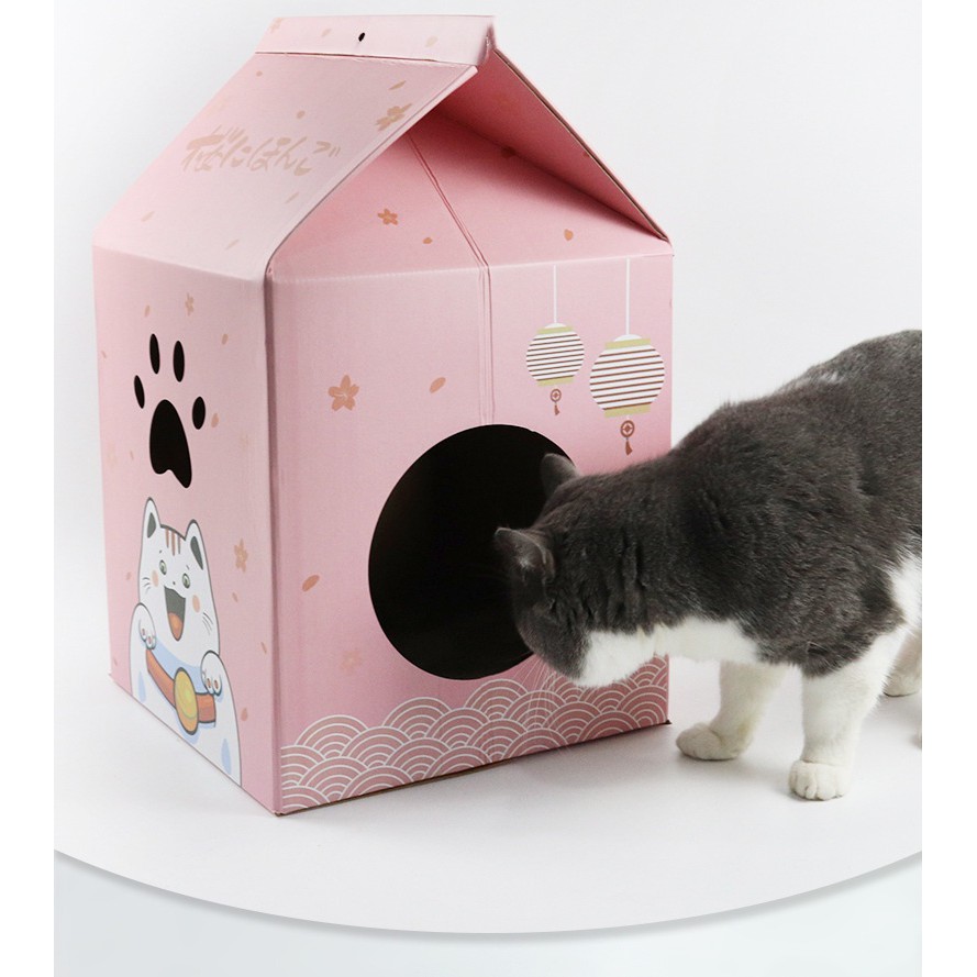 MAOZPET Nhà giấy kiêm cào móng cho mèo