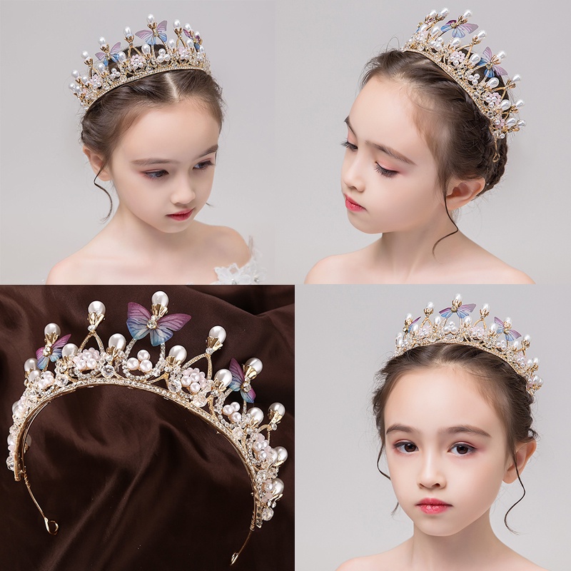 Vương Miện Công Chúa Đính Ngọc Trai Sang Trọng Cho Cô Dâu