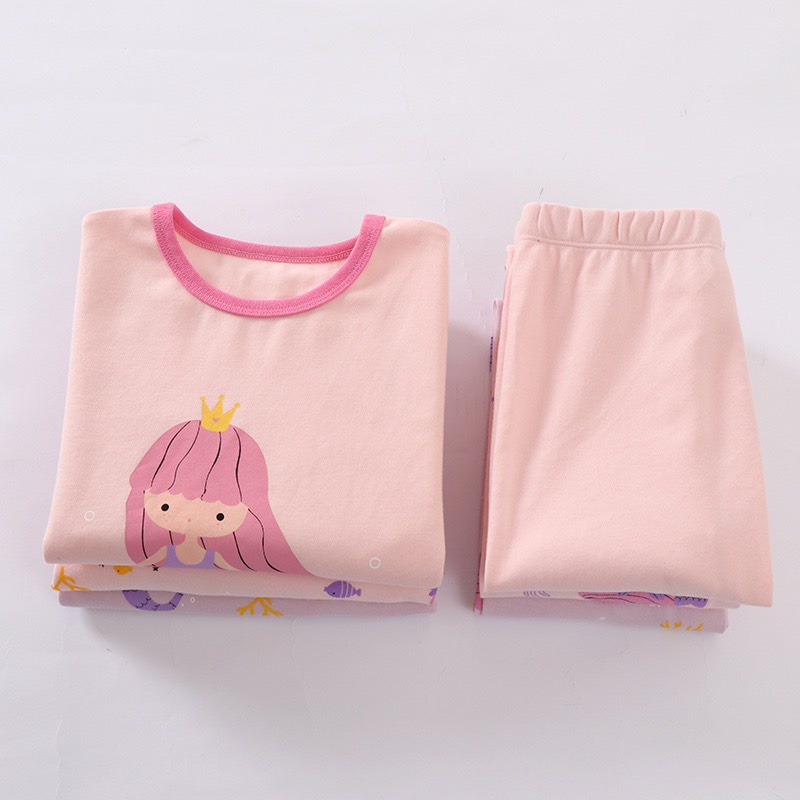 14-55kg Bộ đồ ngủ Cotton Dài tay mùa Thu Đông Hãng MamDadKids 2023 cho Bé Gái mẫu tiên cá mới