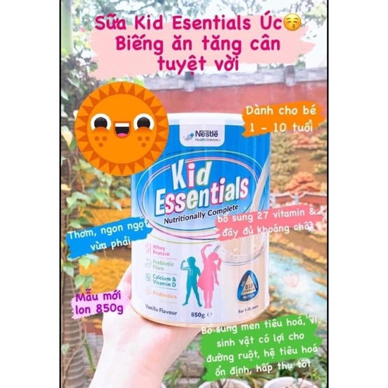 Sữa Kid Essentials 850g của Úc Date 2023 (mẫu mới)