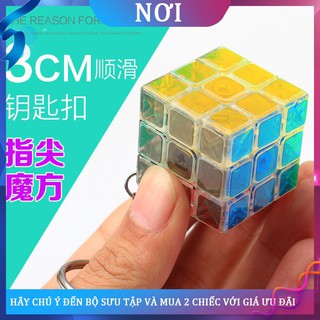 ♟♘☞Fingertip Rubik s Cube Ba thứ tự Móc khóa Khối nhỏ Dễ dàng mang theo Trượt Xếp hình Mini 3cm đồ chơi bỏ túi