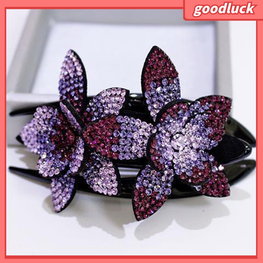 Kẹp tóc hình hoa đính kim cương giả thời trang sang trọng cho nữ