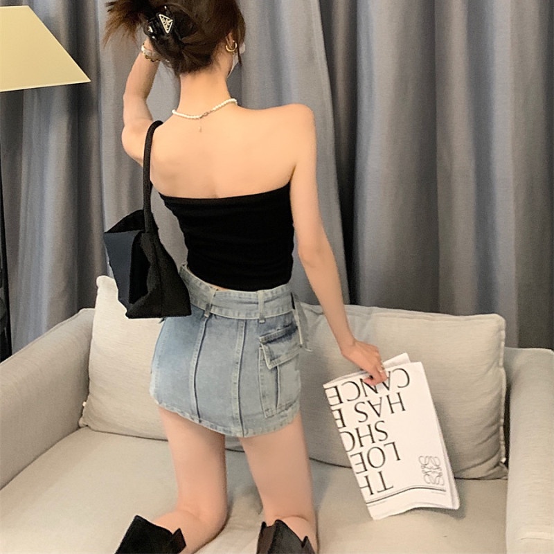 Quần Giả Váy Jeans Lưng Cao Thời Trang Quyến Rũ