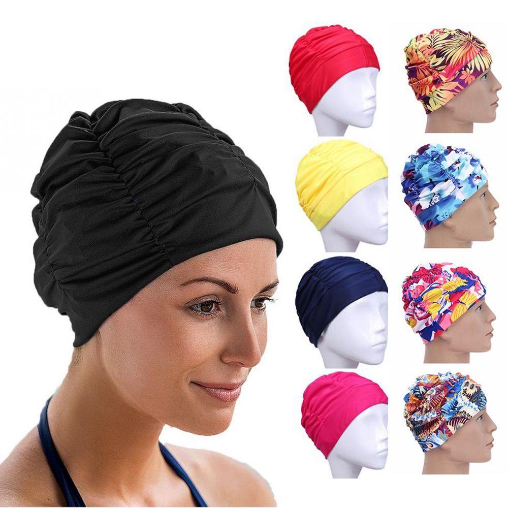 Mũ Bơi Co Giãn In Hoa Free size Bằng Nylon