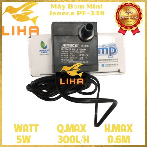 Máy Bơm Jeneca PF-338 (5W-300L/H-0.6M) - Bơm Bể Cá Mini