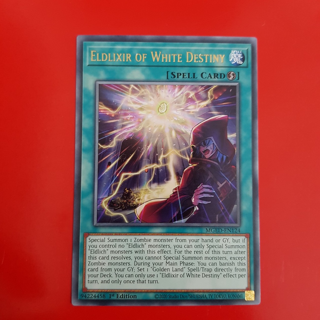 Lá bài Eldlixir of White Destiny - MGED-EN124 - Rare 1st Edition