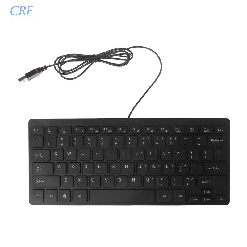 CRE  Mini Ultra Thin Quiet 104 Keys Multimedia USB Wired Keyboard For Laptop Desktop