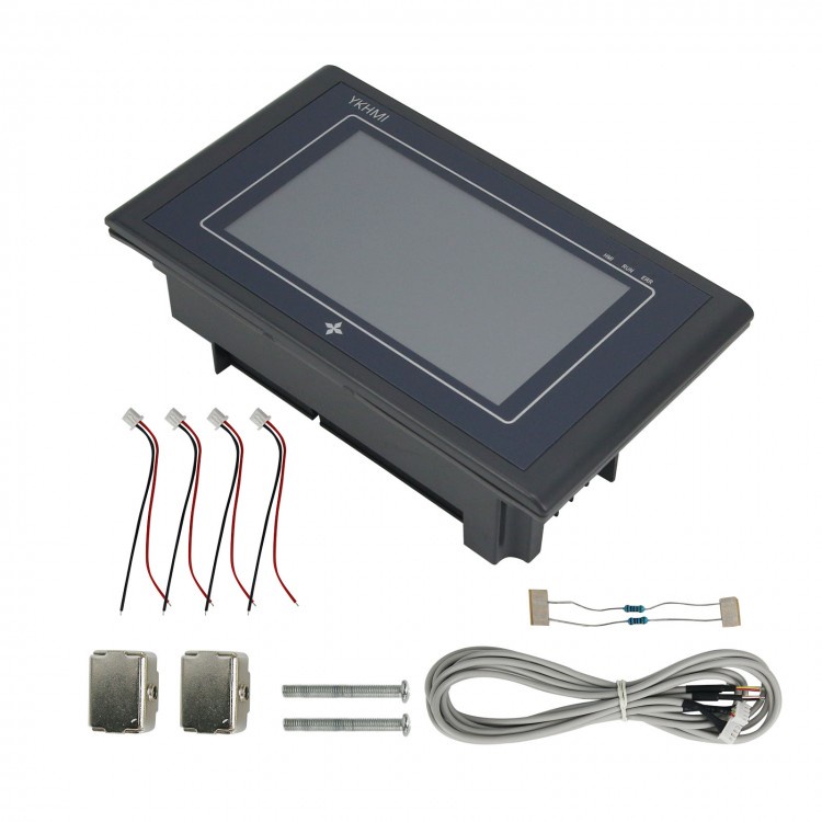 Màn hình cảm ứng YKHMI 5″ tích hợp PLC Delta ES2, Model MC-24MR-12MT-500ES-E