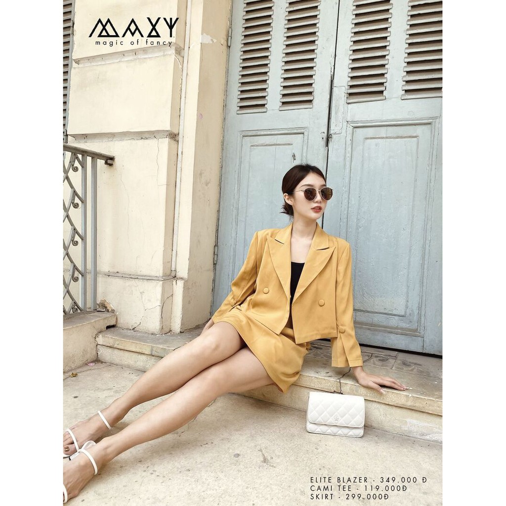 Quần váy màu vàng mustard skirt Maxy Workshop