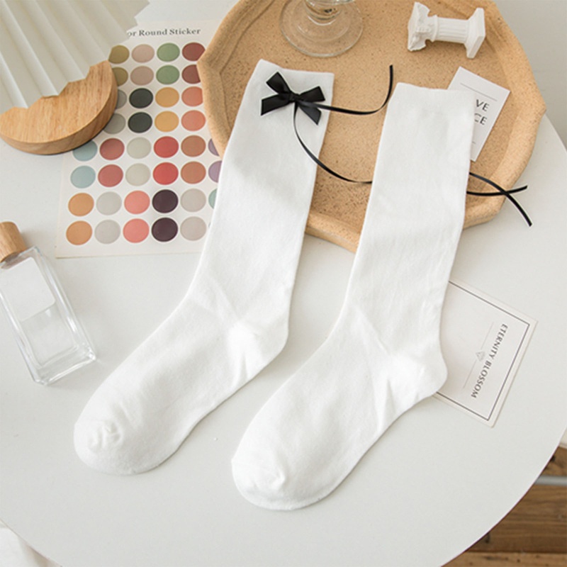 XIXI Tất Đùi Cotton Đính Nơ Thời Trang Cho Nữ