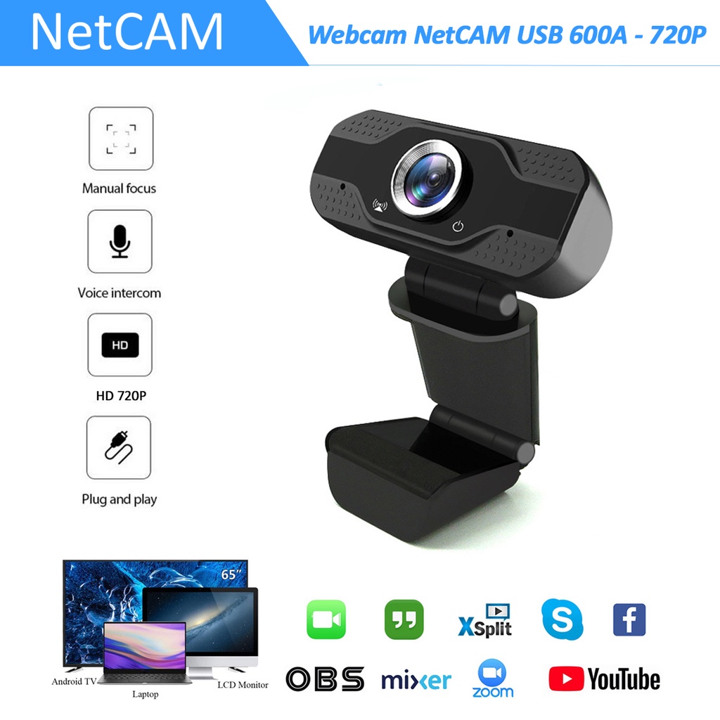 Webcam NetCAM USB 600A độ phân giải 720P - Hãng phân phối chính thức