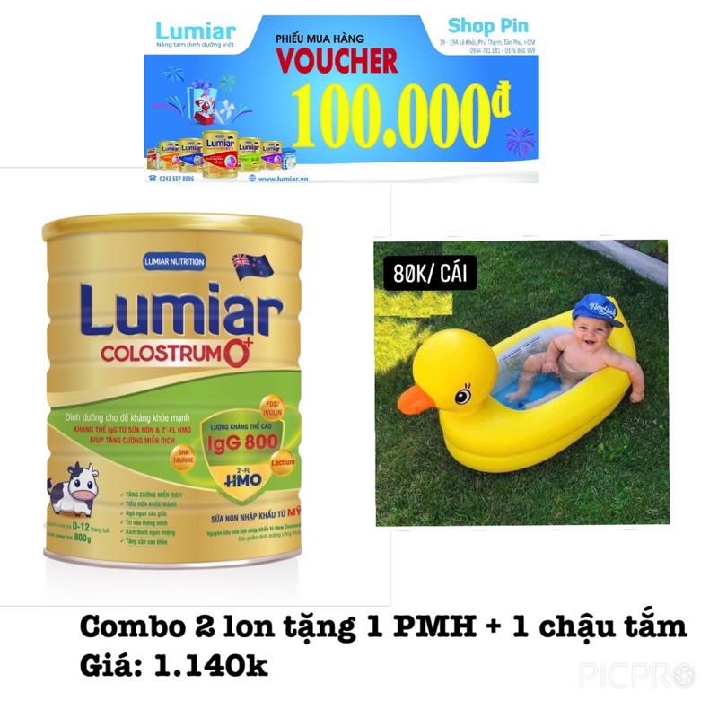 Tặng quà - combo 2 lon sữa bột Lumiar colostrum 0+ 800g