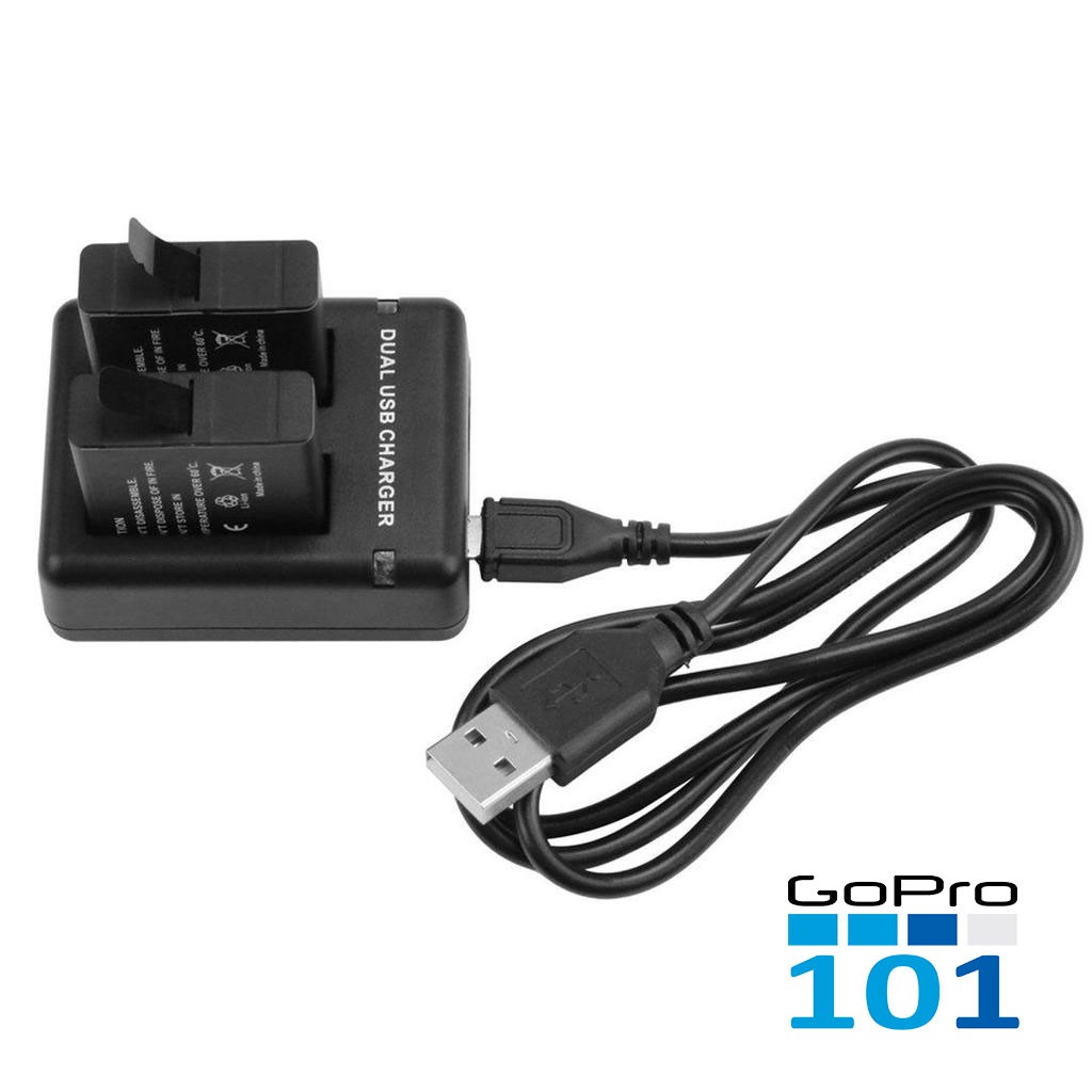 Dock sạc 2 pin gopro 5 OEM gopro 5 6 7 8 - Dual Charger Gopro Hero 5 - Gopro101- inoxnamkim