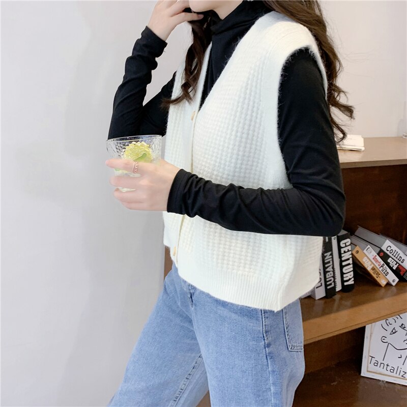 Áo Len Nữ Không Tay Cổ Chữ V Thời Trang Quyến Rũ | BigBuy360 - bigbuy360.vn