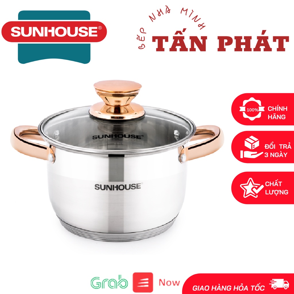 Nồi inox 5 đáy SUNHOUSE 16 CM