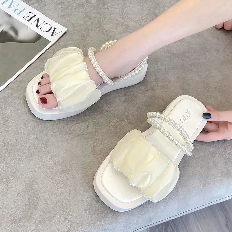 Dép cài quai đế dày thời trang mùa hè phong cách mới dành cho nữ