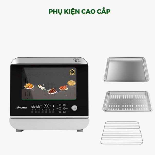 Nồi chiên, Lò chiên hơi nước DREAMER DKA-SAF118W, Dung tích 18 Lít, Hàng chính hãng, Bảo hành 12 tháng