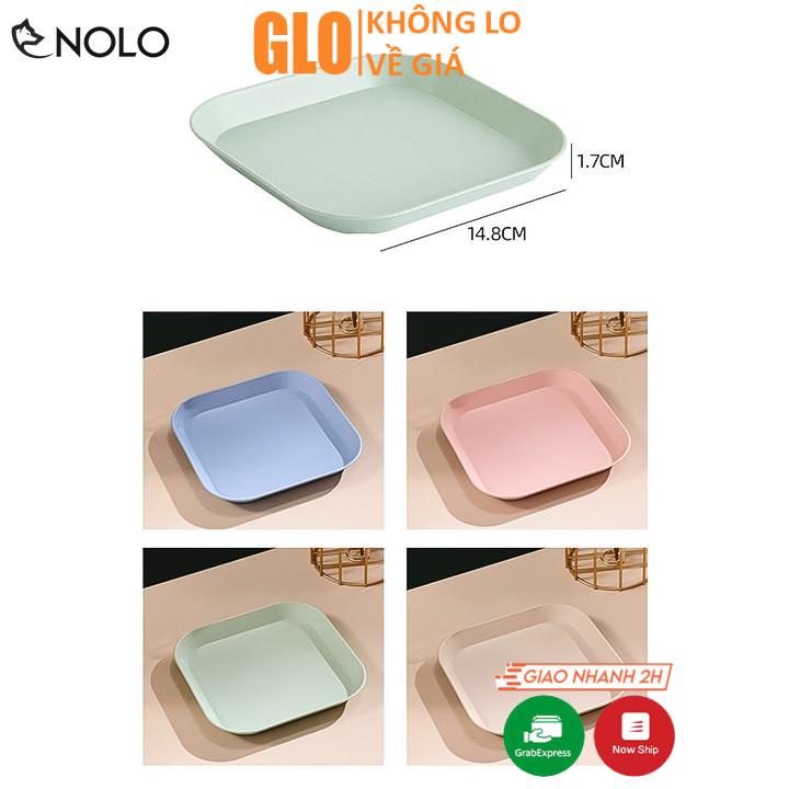 Set 8 Khay Đĩa Vuông Đựng Thức Ăn Màu Pastel Gồm 2 Cỡ Chất Liệu Nhựa Lúa Mạch Nhựa PP Thực Phẩm