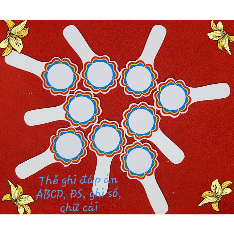 Thẻ Đáp Án ABCD Đ S Mếu Cười có cán siêu bền 2 mặt