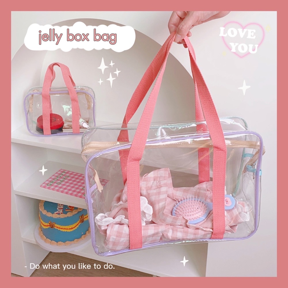 Túi Nhựa Trong Suốt Dáng Vuông Jelly Clear Box Bag