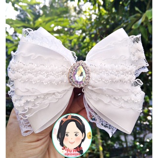 Kẹp tóc handmade - Kẹp công chúa trắng
