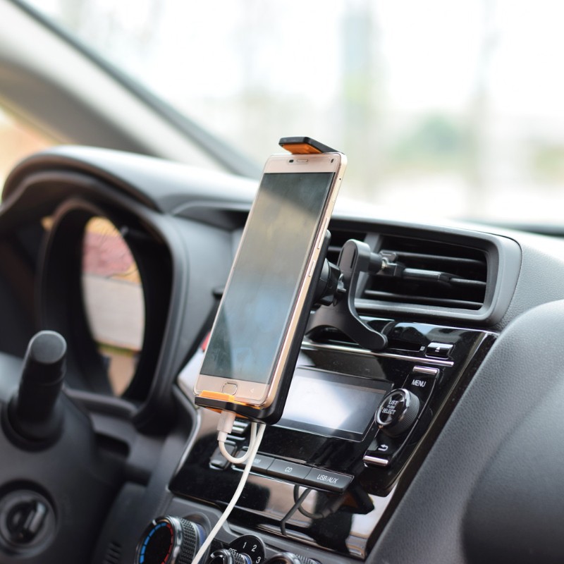 Giá đỡ điện thoại GPS/máy tính bảng 4-10 Inch xoay được gắn khe máy điều hòa xe hơi