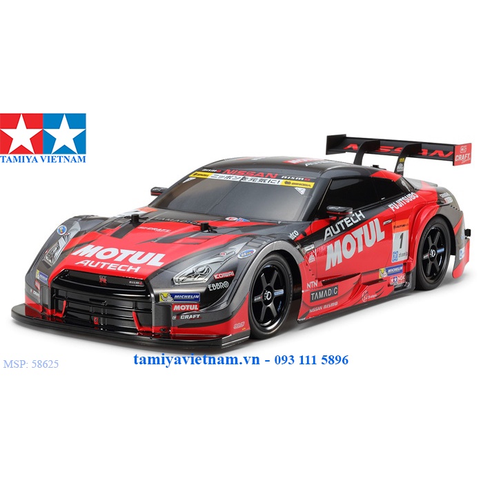 58625 Mô hình xe ô tô điều khiển từ xa 1/10 SCALE R/C 4WD HIGH PERFORMANCE RACING CAR MOTUL AUTECH GT-R