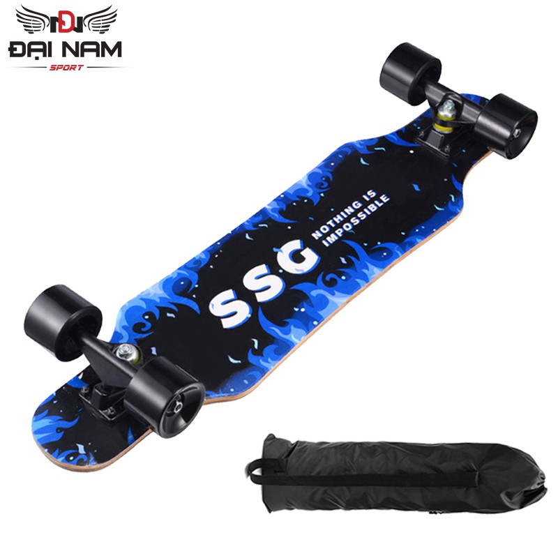 Ván Trượt Dài Thể Thao Mặt Nhám Cỡ Lớn 80cm LongBoard Đại Nam Sport + Tặng Túi Đựng Ván