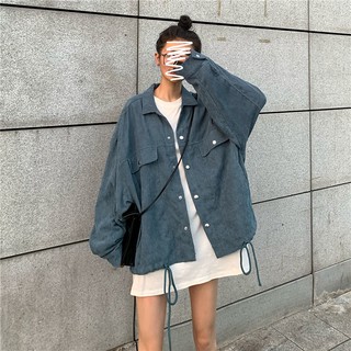 Áo sơ mi nhung tăm unisex ulzzang