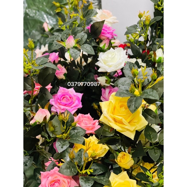 Cây giả - Cây hoa hồng giả cao 120cm