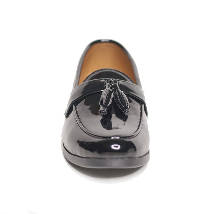 Giày Lười Nam Chuông Da Bóng Sang Trọng Đế Khâu Cao Cấp - M512(GM)-Kèm Vòng Gỗ Mun