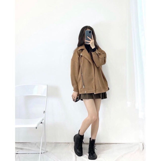 Áo khoác da lộn trẻ trung phá cách