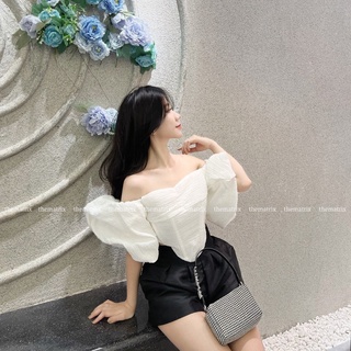 Áo trễ tay bồng dáng corset