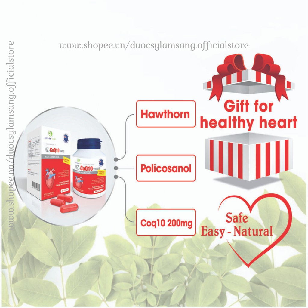 Bổ tim mạch NZ-CoQ10 200mg, bổ tim mạch, giảm mỡ máu, giảm đánh trống ngực – An toàn, Hiệu quả  Cao