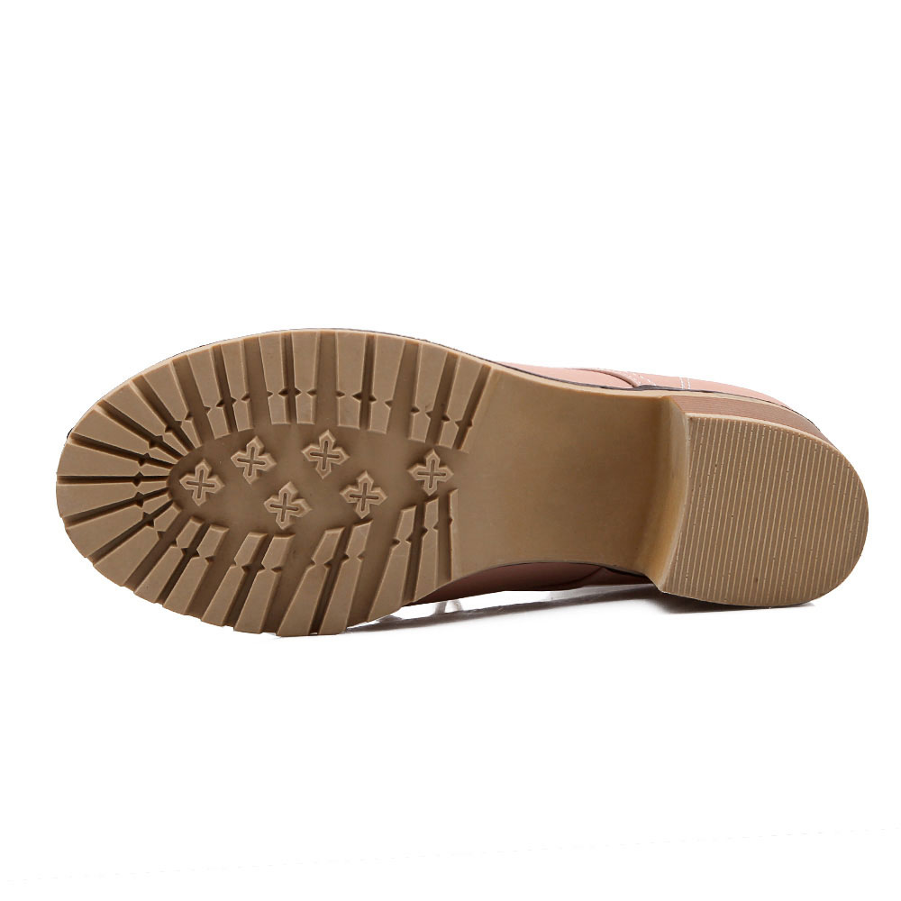 Giày boot ielgy cao gót 6cm mũi tròn màu trơn thời trang cho nữ