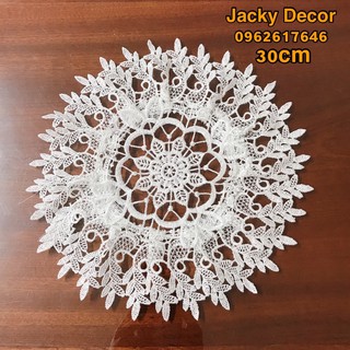 [FREESHIP] Khăn trải bàn, lót lọ hoa ren móc Nhật Bản tròn 30cm - HÀNG ĐẸP